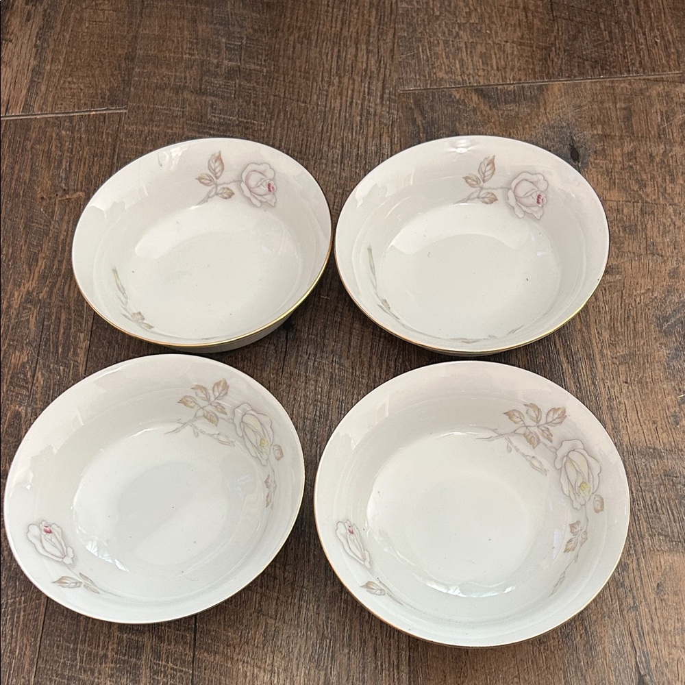 Vintage Sweetheart Rose Johann Haviland Bavaria Germany 5” Dessert Bowl Set of 4